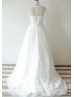 Pearls Beaded Ivory Tulle Modern Wedding Dress